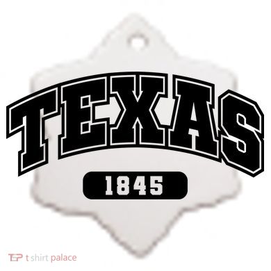 Texas Collegiate Style 1845 Ceramic Ornament