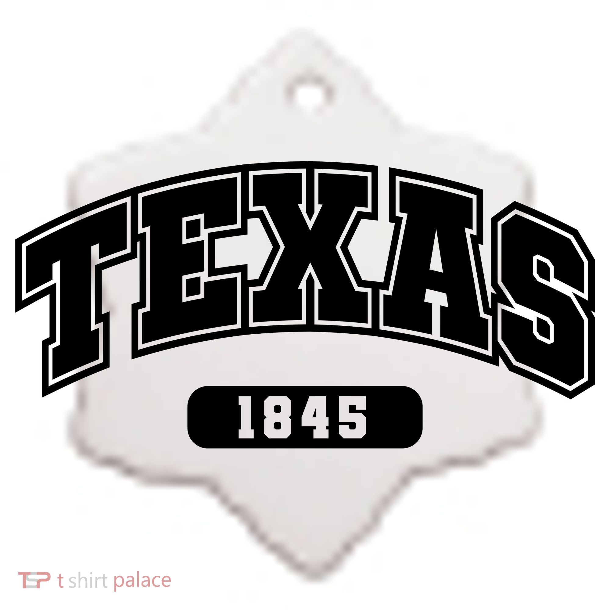 Texas Collegiate Style 1845 Ceramic Ornament