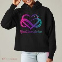 Thyroid Cancer Survivor Support Thyroid Cancer Warrior Ladies Heavyweight Boxy Pullover Hoodie thumb 0