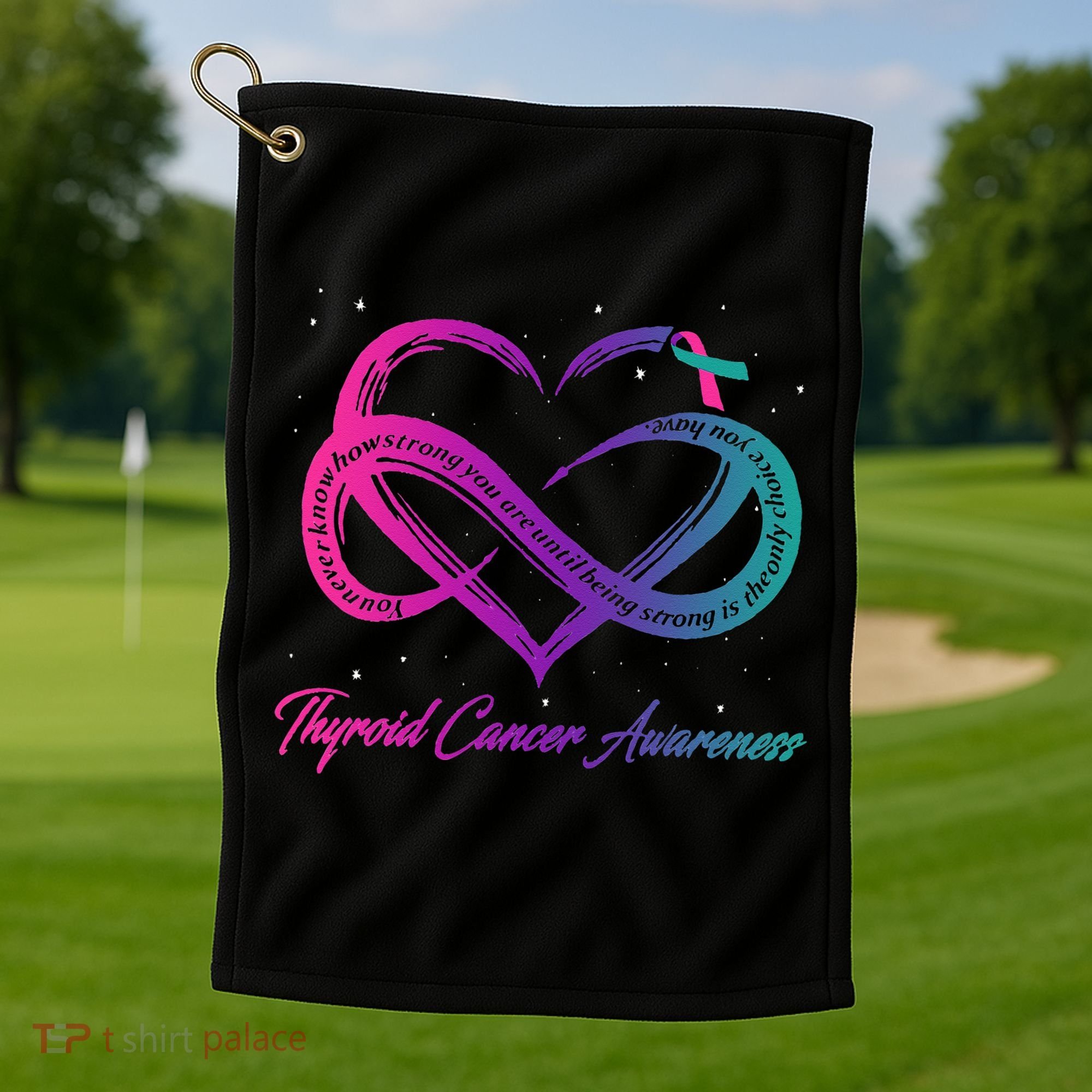 Thyroid Cancer Survivor Support Thyroid Cancer Warrior Golf Towel