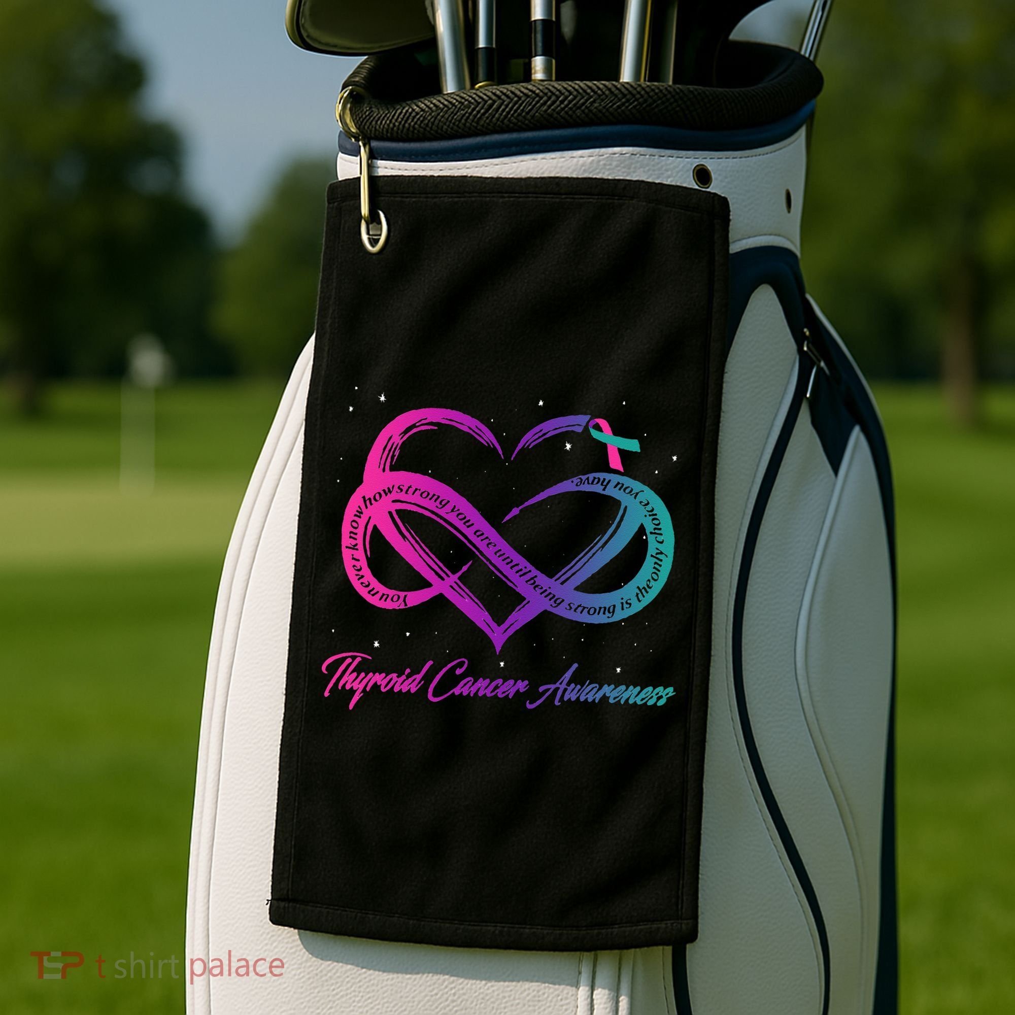 Thyroid Cancer Survivor Support Thyroid Cancer Warrior Golf Towel