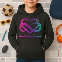 Thyroid Cancer Survivor Support Thyroid Cancer Warrior Kids Hoodie thumb 2