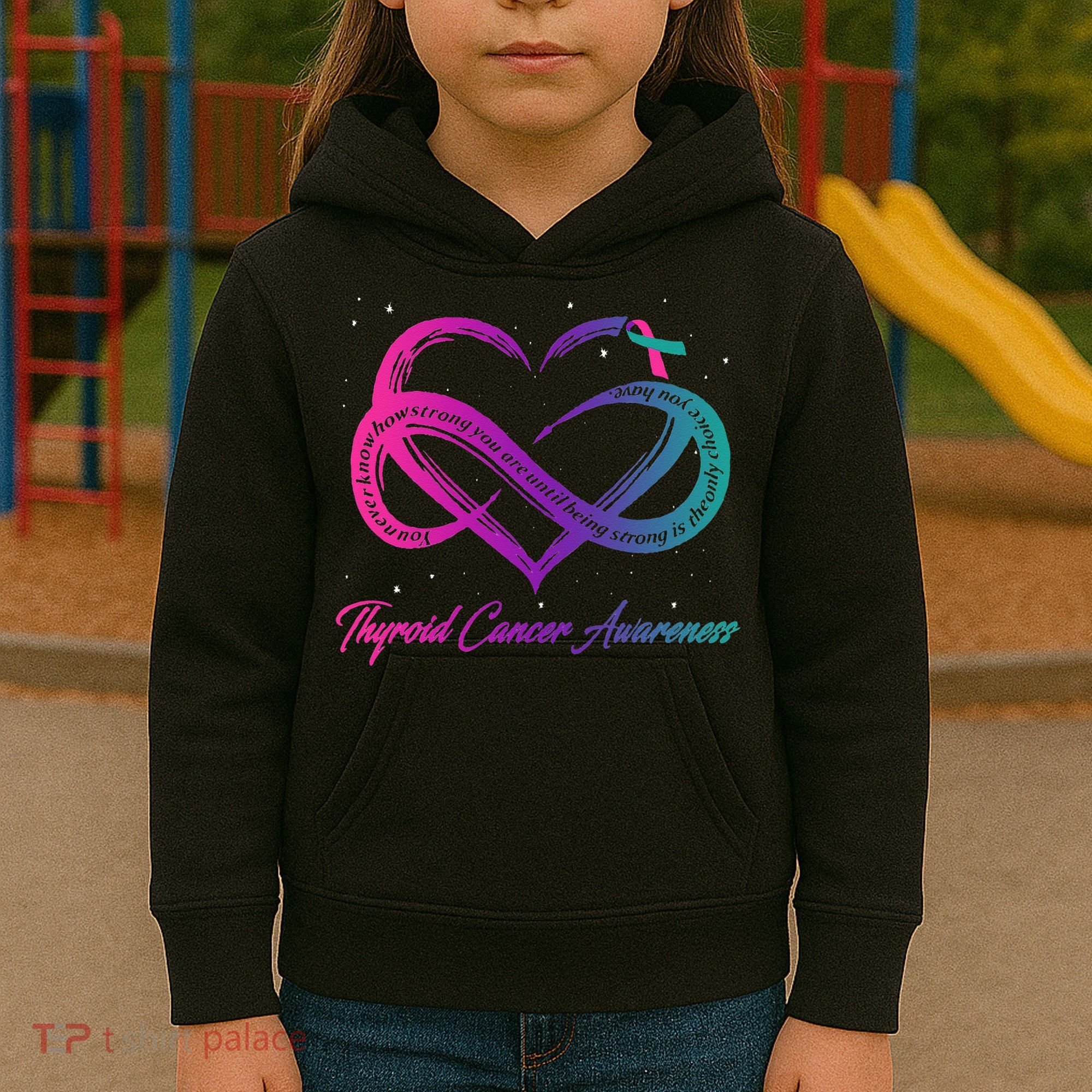 Thyroid Cancer Survivor Support Thyroid Cancer Warrior Kids Hoodie