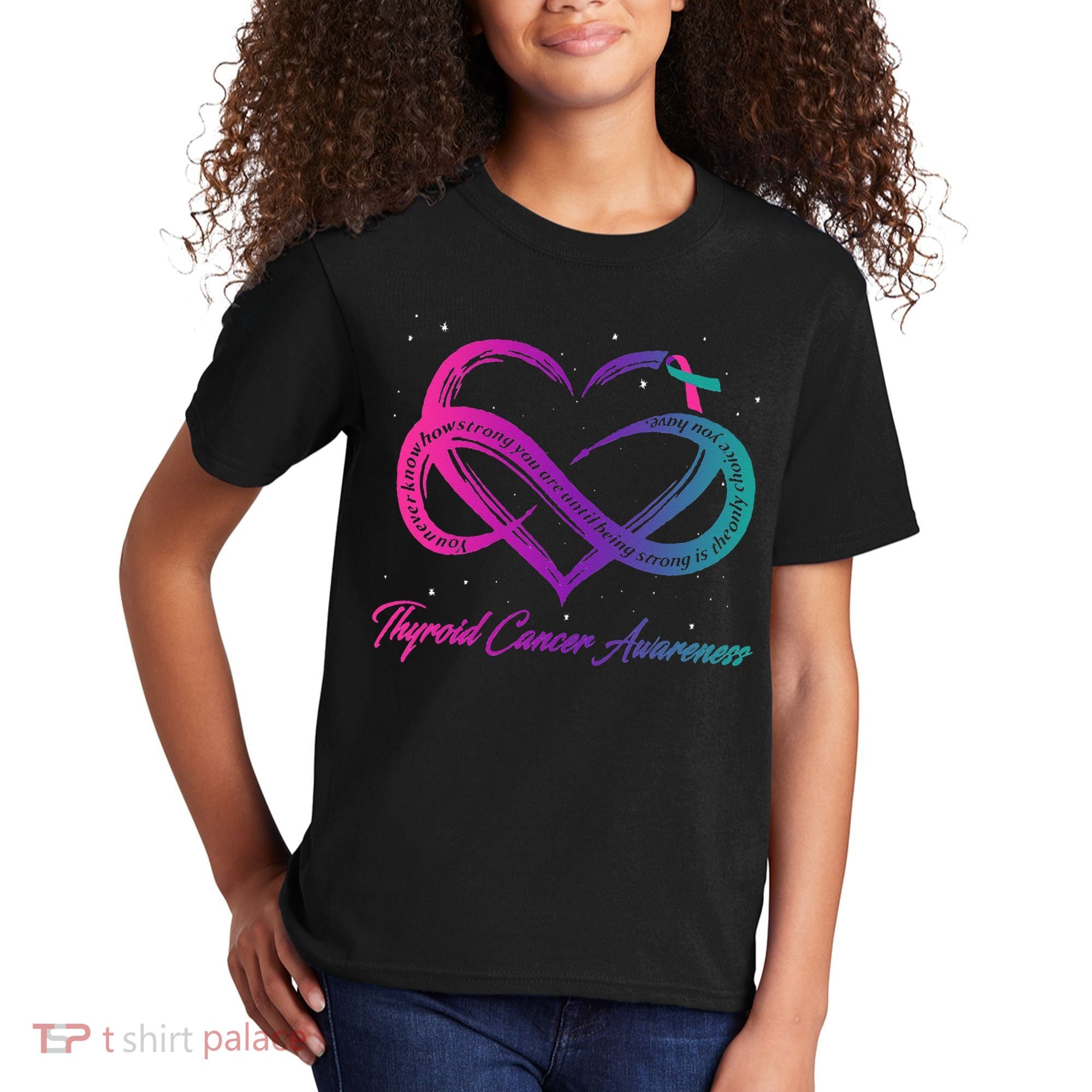 Thyroid Cancer Survivor Support Thyroid Cancer Warrior Kids T-Shirt