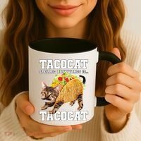 Taco Cat Spelled Backwards Is Tacocat Meme Silly Cat Lover Coffee Mug thumb 3