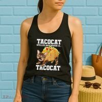 Taco Cat Spelled Backwards Is Tacocat Meme Silly Cat Lover Women's Tank Top thumb 2