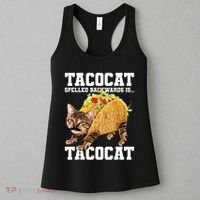 Taco Cat Spelled Backwards Is Tacocat Meme Silly Cat Lover Women's Tank Top thumb 3