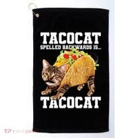 Taco Cat Spelled Backwards Is Tacocat Meme Silly Cat Lover Golf Towel thumb 0