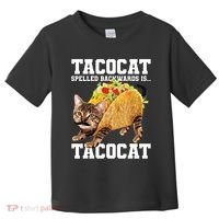 Taco Cat Spelled Backwards Is Tacocat Meme Silly Cat Lover Toddler T-Shirt thumb 0