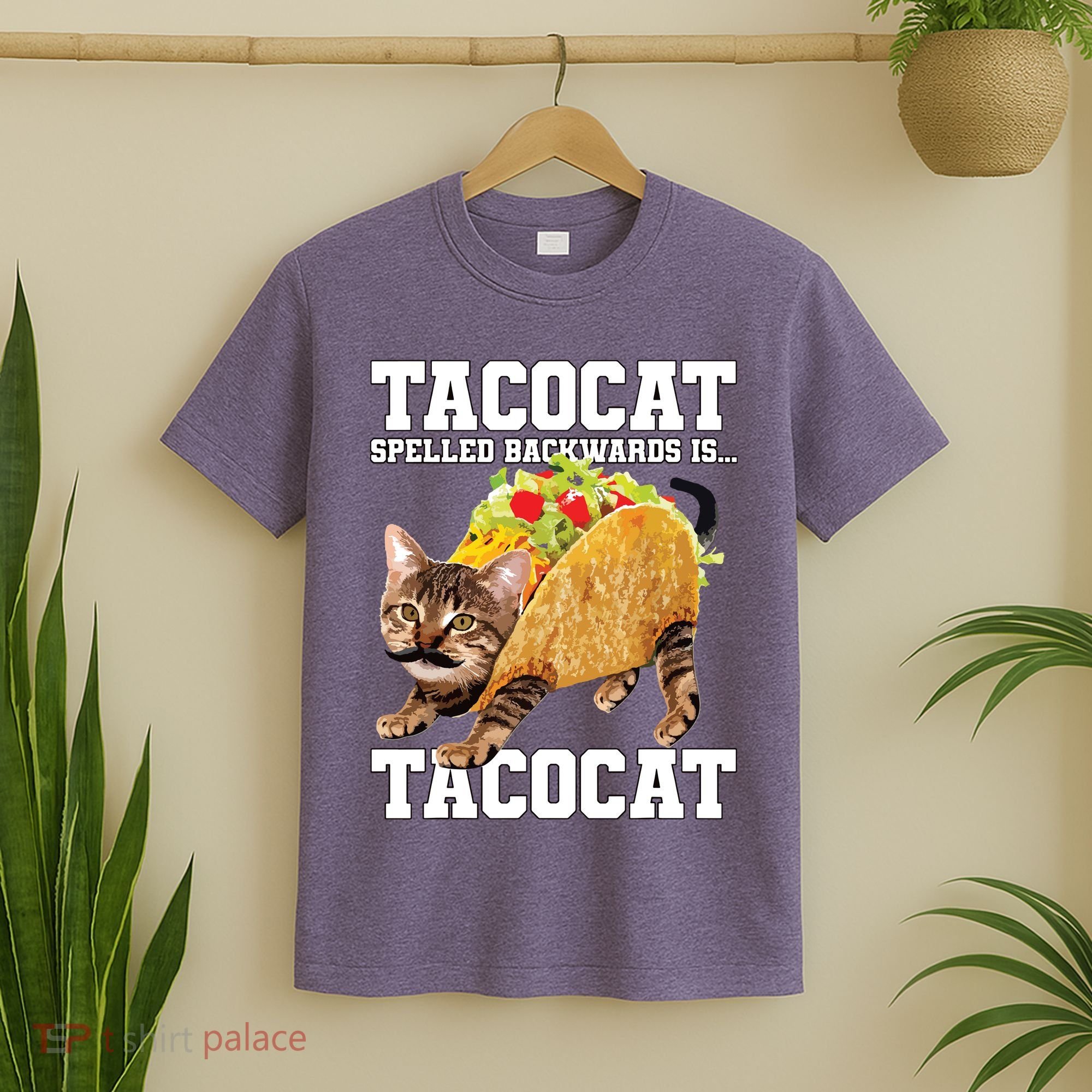 Taco Cat Spelled Backwards Is Tacocat Meme Silly Cat Lover T-Shirt