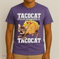 Taco Cat Spelled Backwards Is Tacocat Meme Silly Cat Lover T-Shirt thumb 3