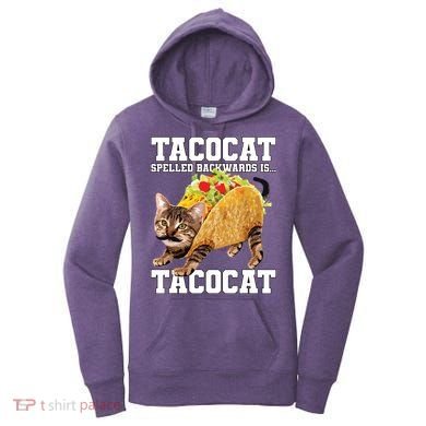 Taco Cat Spelled Backwards Is Tacocat Meme Silly Cat Lover Women's Hoodie