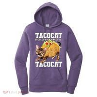 Taco Cat Spelled Backwards Is Tacocat Meme Silly Cat Lover Women's Hoodie thumb 0