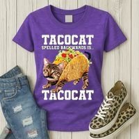 Taco Cat Spelled Backwards Is Tacocat Meme Silly Cat Lover Women's T-Shirt thumb 3