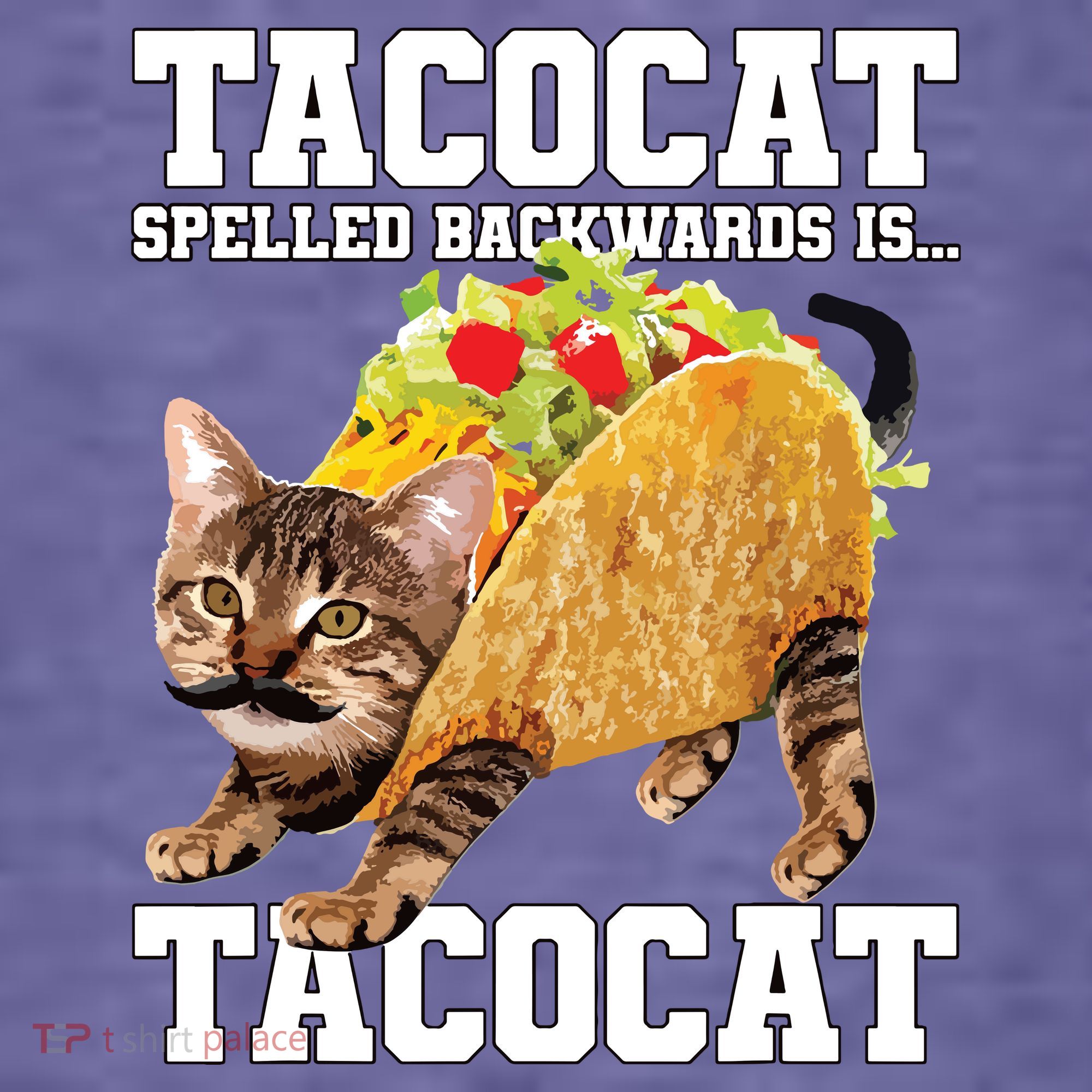 Taco Cat Spelled Backwards Is Tacocat Meme Silly Cat Lover Women's T-Shirt