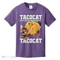 Taco Cat Spelled Backwards Is Tacocat Meme Silly Cat Lover Kids T-Shirt thumb 0