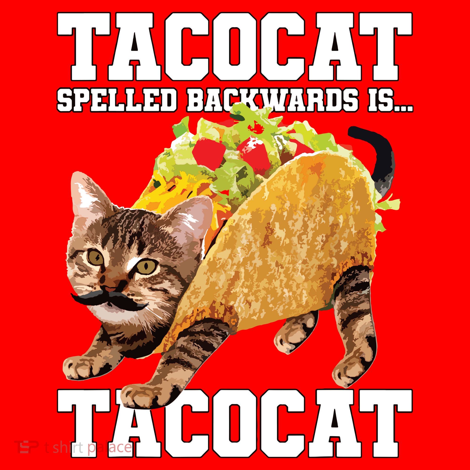 Taco Cat Spelled Backwards Is Tacocat Meme Silly Cat Lover Santa Hat