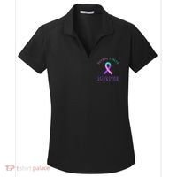 Thyroid Cancer Survivor Women's Dry Zone Grid Polo thumb 0