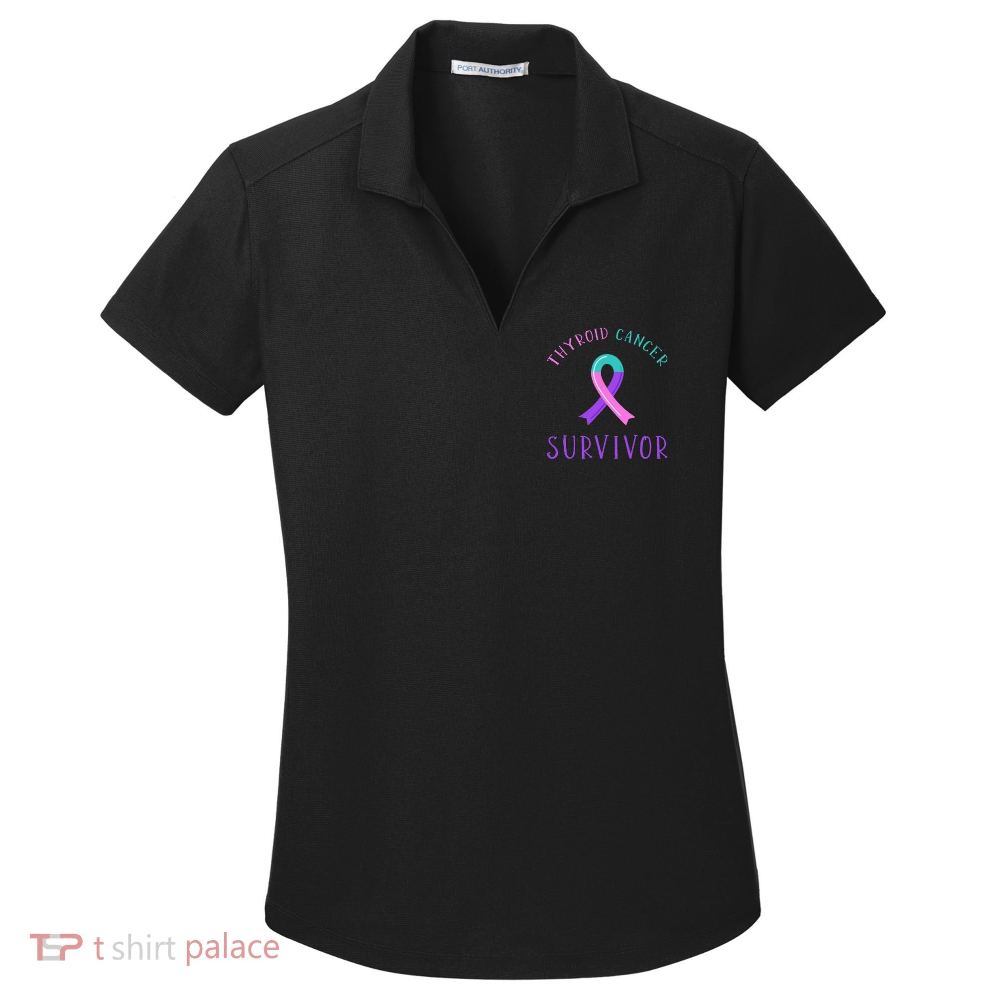 Thyroid Cancer Survivor Women's Dry Zone Grid Polo