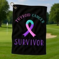 Thyroid Cancer Survivor Golf Towel thumb 1