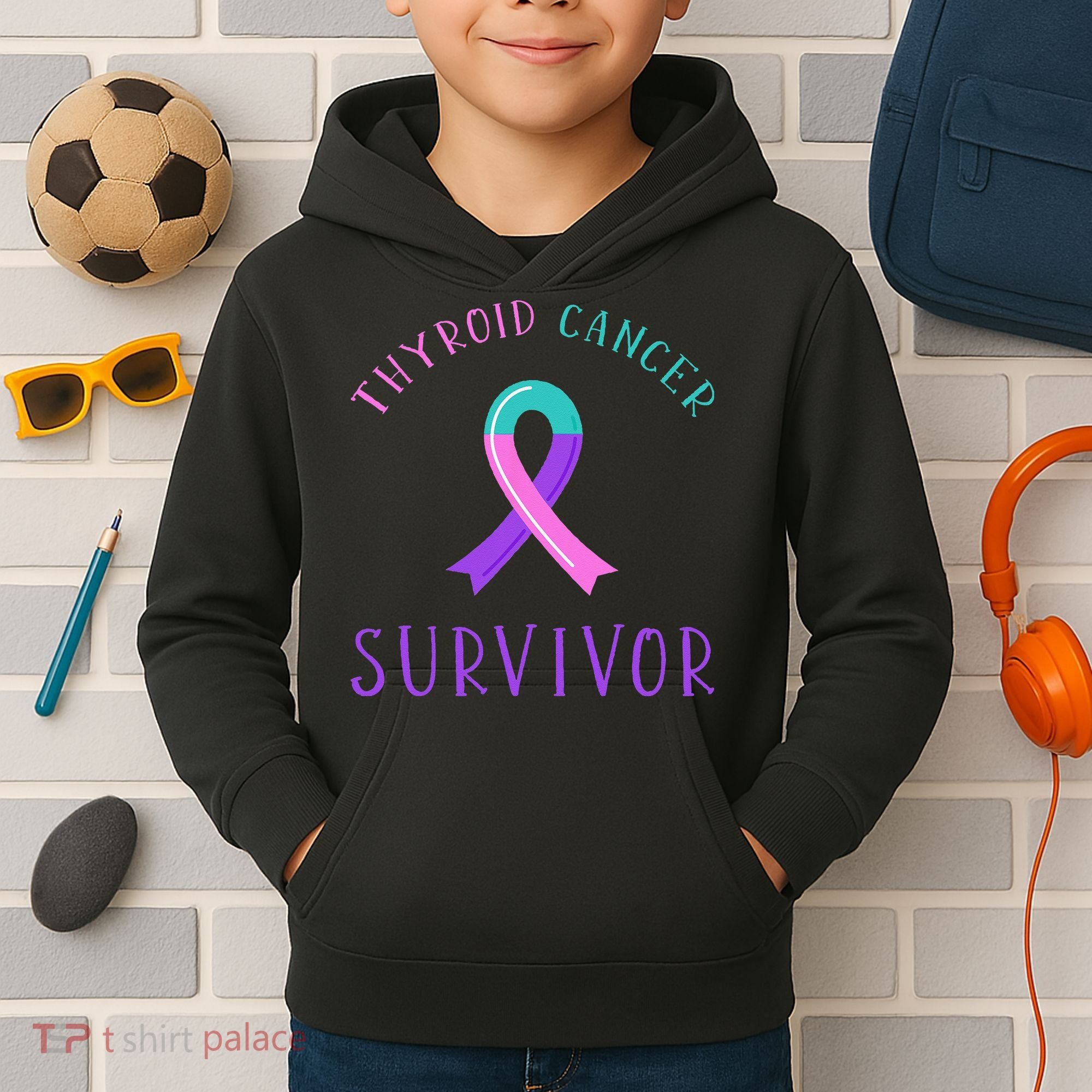 Thyroid Cancer Survivor Kids Hoodie