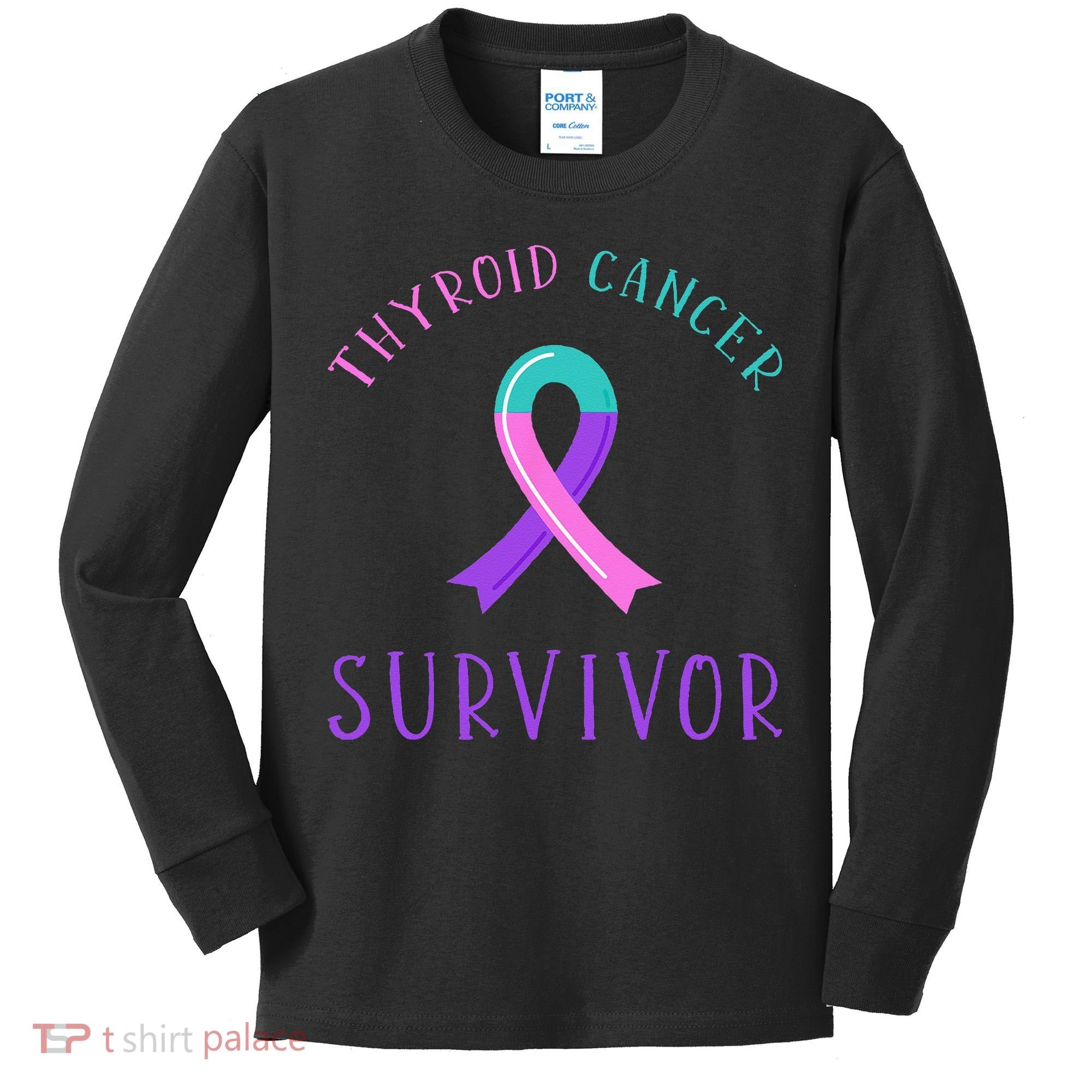 Thyroid Cancer Survivor Kids Long Sleeve Shirt