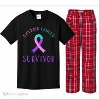 Thyroid Cancer Survivor Kids Plaid Pajama Set thumb 0