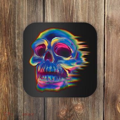 Trippy Colorful Skull Coaster