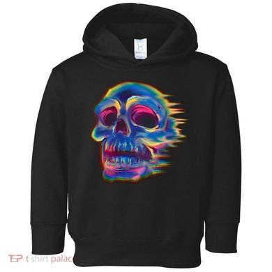 Trippy Colorful Skull Toddler Hoodie