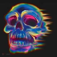 Trippy Colorful Skull Toddler Hoodie thumb 2