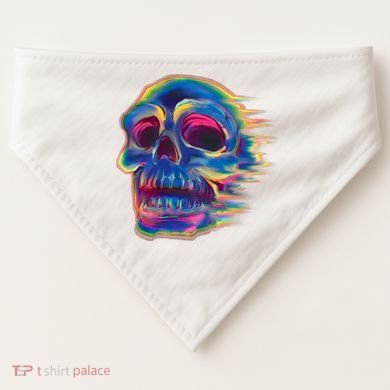 Trippy Colorful Skull USA-Made Doggie Bandana