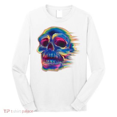 Trippy Colorful Skull Long Sleeve Shirt