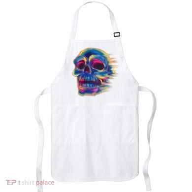 Trippy Colorful Skull Apron