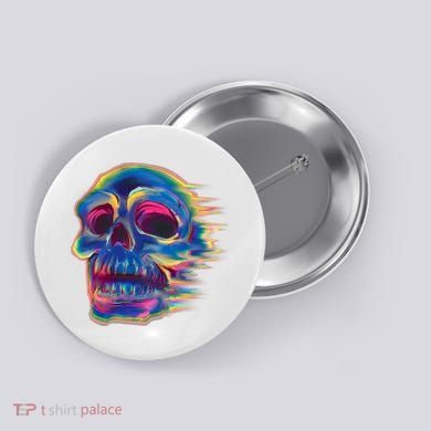 Trippy Colorful Skull Button