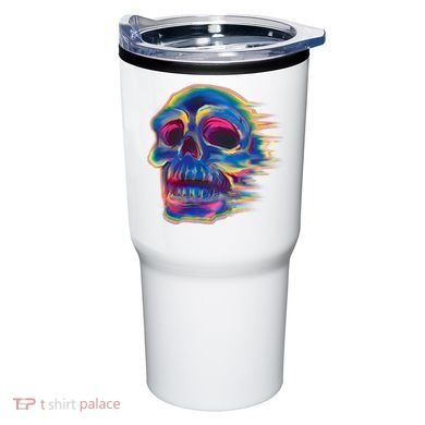 Trippy Colorful Skull Tumbler