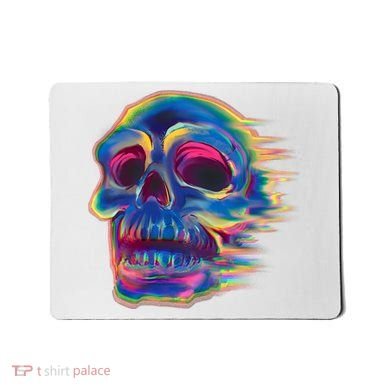 Trippy Colorful Skull Mousepad
