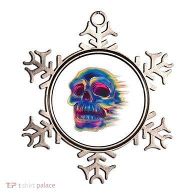 Trippy Colorful Skull Ornament