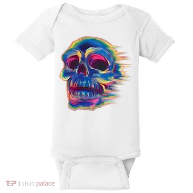 Trippy Colorful Skull Baby Bodysuit