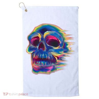 Trippy Colorful Skull Golf Towel