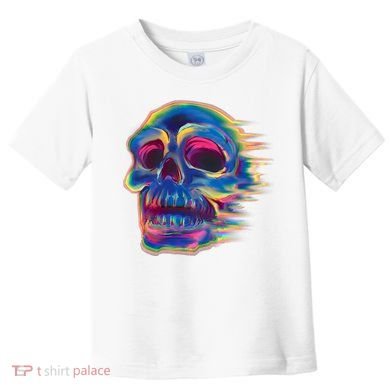 Trippy Colorful Skull Toddler T-Shirt
