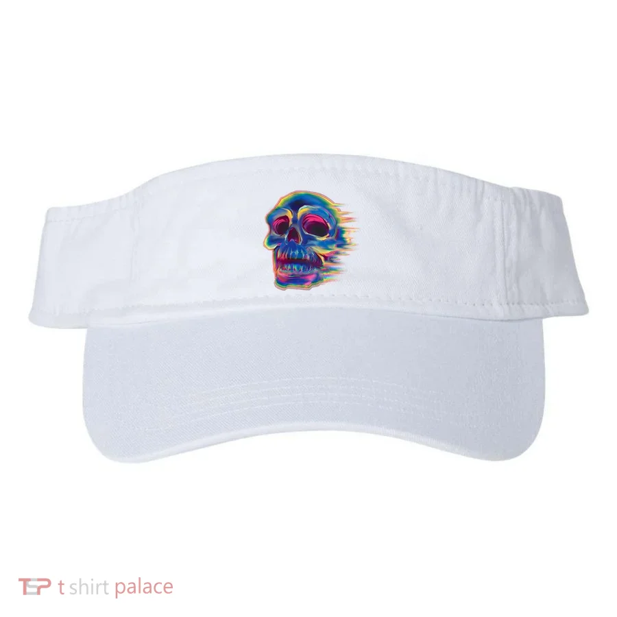 Trippy Colorful Skull Visor