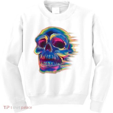 Trippy Colorful Skull Kids Sweatshirt