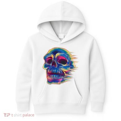 Trippy Colorful Skull Kids Hoodie