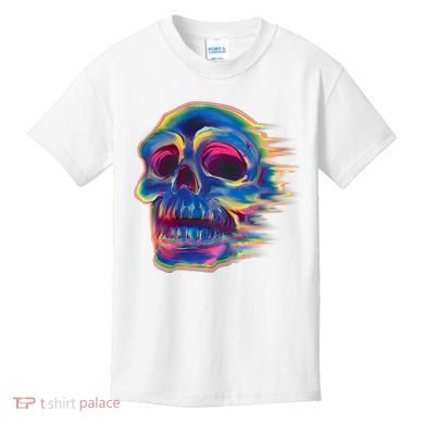 Trippy Colorful Skull Kids T-Shirt