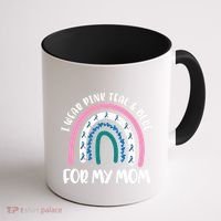 Thyroid Cancer Support I Wear Pink Teal And Blue For My Mom Gift Coffee Mug thumb 1
