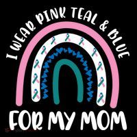 Thyroid Cancer Support I Wear Pink Teal And Blue For My Mom Gift Coffee Mug thumb 5