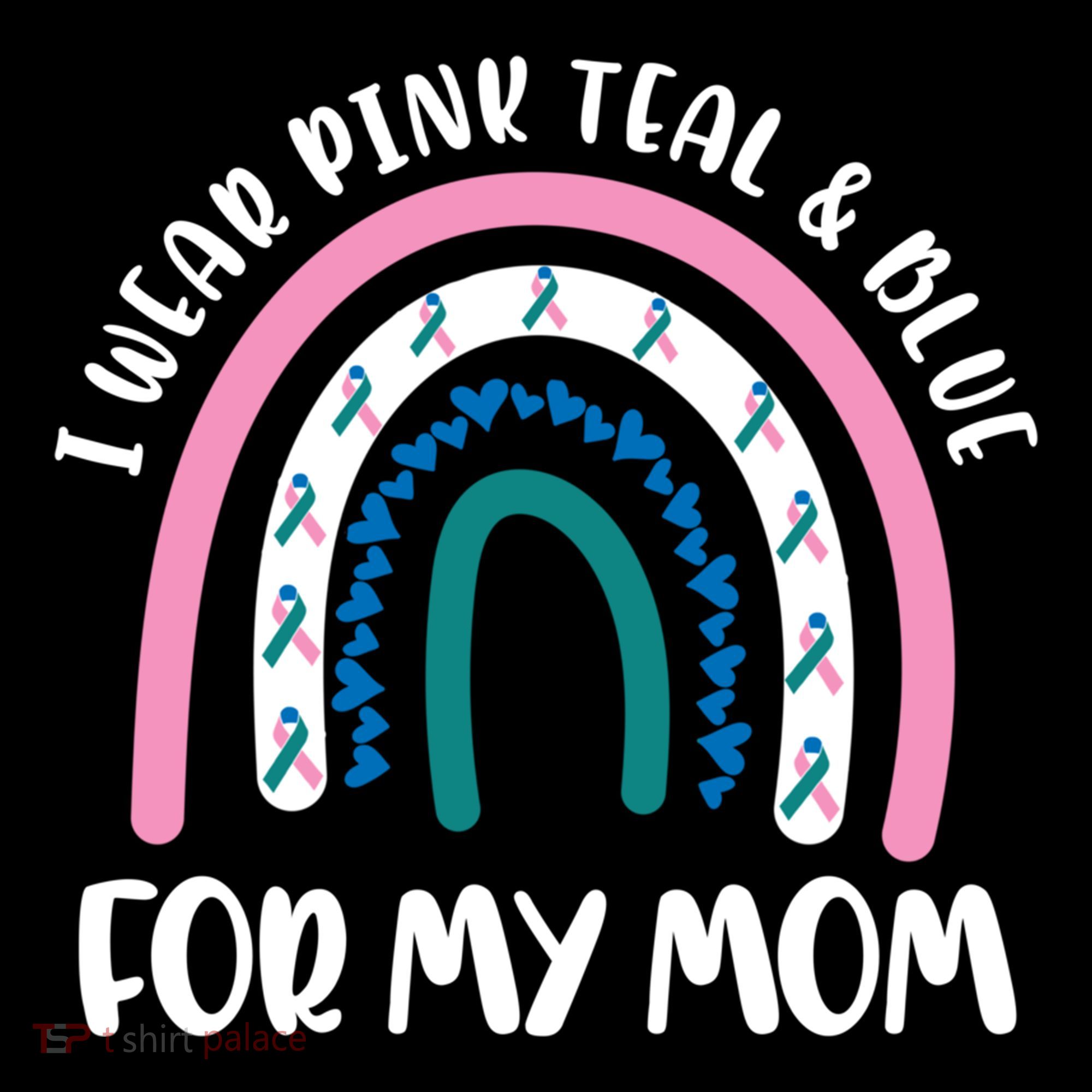 Thyroid Cancer Support I Wear Pink Teal And Blue For My Mom Gift Coffee Mug