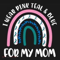 Thyroid Cancer Support I Wear Pink Teal And Blue For My Mom Gift Pajama Set thumb 2