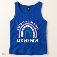 Thyroid Cancer Support I Wear Pink Teal And Blue For My Mom Gift Tank Top thumb 2