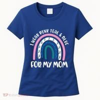 Thyroid Cancer Support I Wear Pink Teal And Blue For My Mom Gift Women's T-Shirt thumb 0